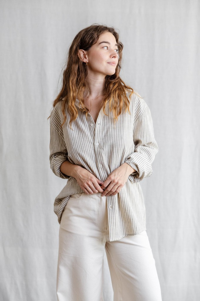 Himat Cotton Shirt, Grey and White from Jyoti - Fair Works