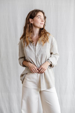 Himat Cotton Shirt, Grey and White from Jyoti - Fair Works