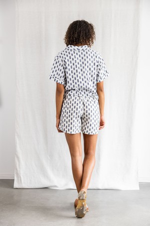 Organic Cotton Shorts Sitara Ikat White from Jyoti - Fair Works
