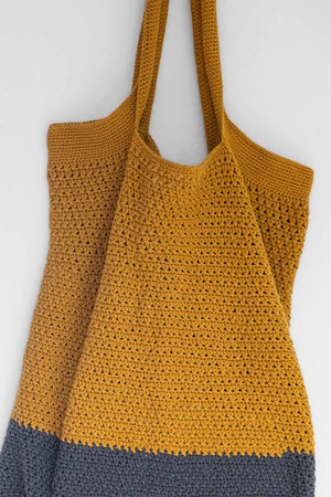 Organic cotton shopper Meesu curry/grey from Jyoti - Fair Works