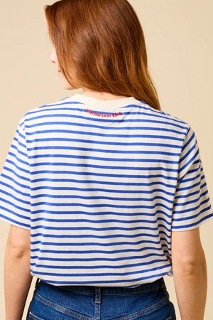 Popeia organic cotton T-shirt stripes blue/white from Jyoti - Fair Works