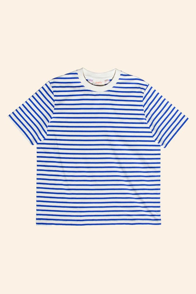 Popeia organic cotton T-shirt stripes blue/white from Jyoti - Fair Works