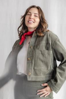 Organic cotton cord Shaket Mayur Pistachio via Jyoti - Fair Works