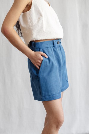 Organic cotton denim shorts Kusuma Denim from Jyoti - Fair Works