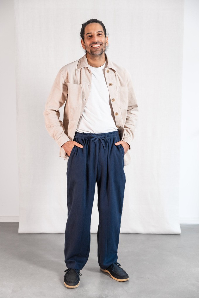Organic cotton trousers Jhan blue-grey from Jyoti - Fair Works