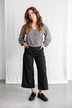 Organic cotton culottes Hemani black from Jyoti - Fair Works