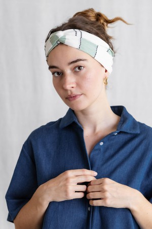 Cotton Headband Surekha Weave Pattern Green from Jyoti - Fair Works