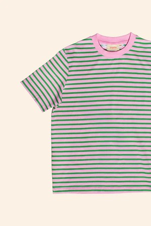 Popeia Organic Cotton Striped T-Shirt Pink/Green from Jyoti - Fair Works