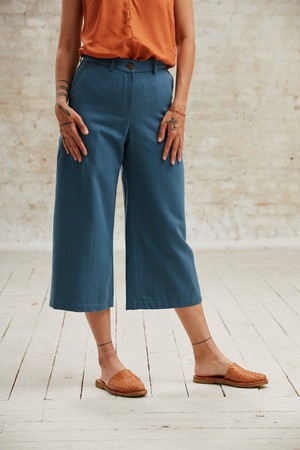 Organic Cotton Culotte Hema Ocean from Jyoti - Fair Works