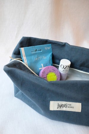 Cotton toiletry bag Phavvaara Ocean from Jyoti - Fair Works