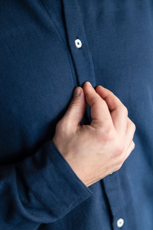 Organic Cotton Flannel Shirt Nakshita Gray-Blue from Jyoti - Fair Works
