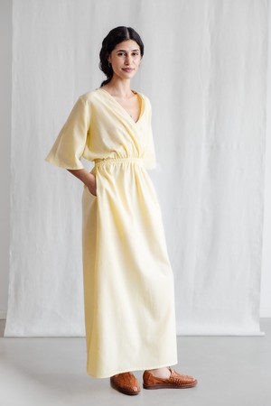 Organic cotton dress Vasi lemon yellow from Jyoti - Fair Works