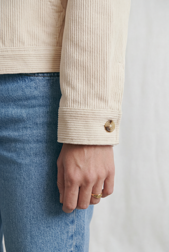 Organic Cotton Corduroy Jacket Nariyal Beige from Jyoti - Fair Works