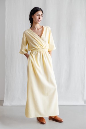Organic cotton dress Vasi lemon yellow from Jyoti - Fair Works