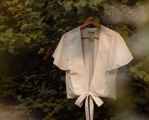 Organic Cotton Wrap Blouse Neeraj White from Jyoti - Fair Works