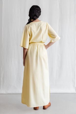 Organic cotton dress Vasi lemon yellow from Jyoti - Fair Works