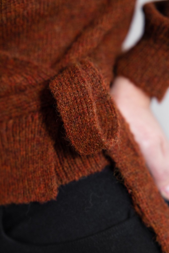 Baby Alpaca Wrap Cardigan Abancay Chestnut from Jyoti - Fair Works