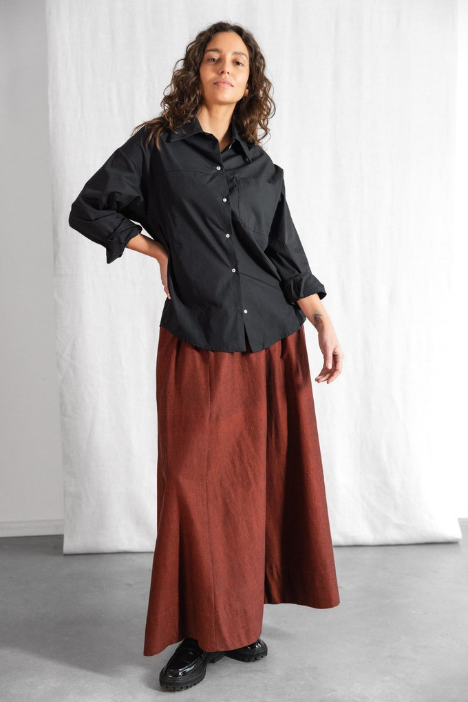 Organic cotton maxi skirt Jharna Rum-Raisin from Jyoti - Fair Works