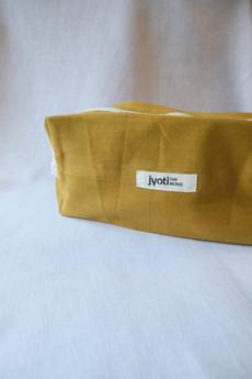 Cotton toiletry bag Phavvaara mustard yellow via Jyoti - Fair Works