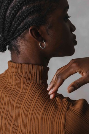 Hoop earrings Goalie Silver from Jyoti - Fair Works