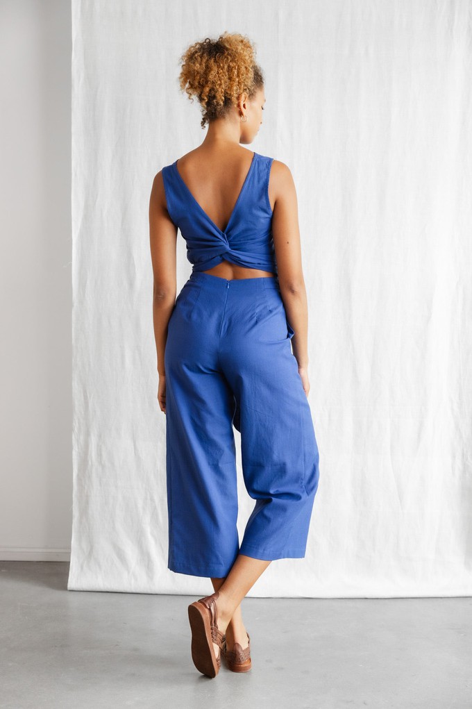 Organic cotton jumpsuit Anusha cobalt blue from Jyoti - Fair Works