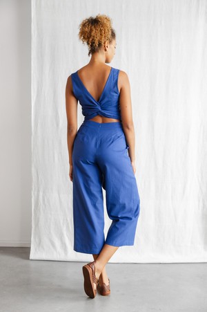 Organic cotton jumpsuit Anusha cobalt blue from Jyoti - Fair Works
