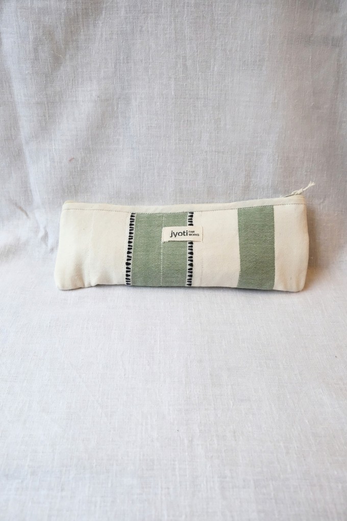 Cotton pencil case Qalamadaan weave pattern green from Jyoti - Fair Works