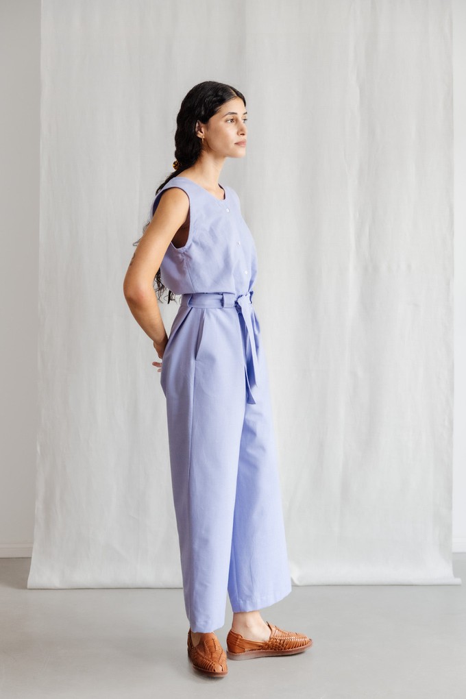 Organic cotton jumpsuit Daksha Purple from Jyoti - Fair Works
