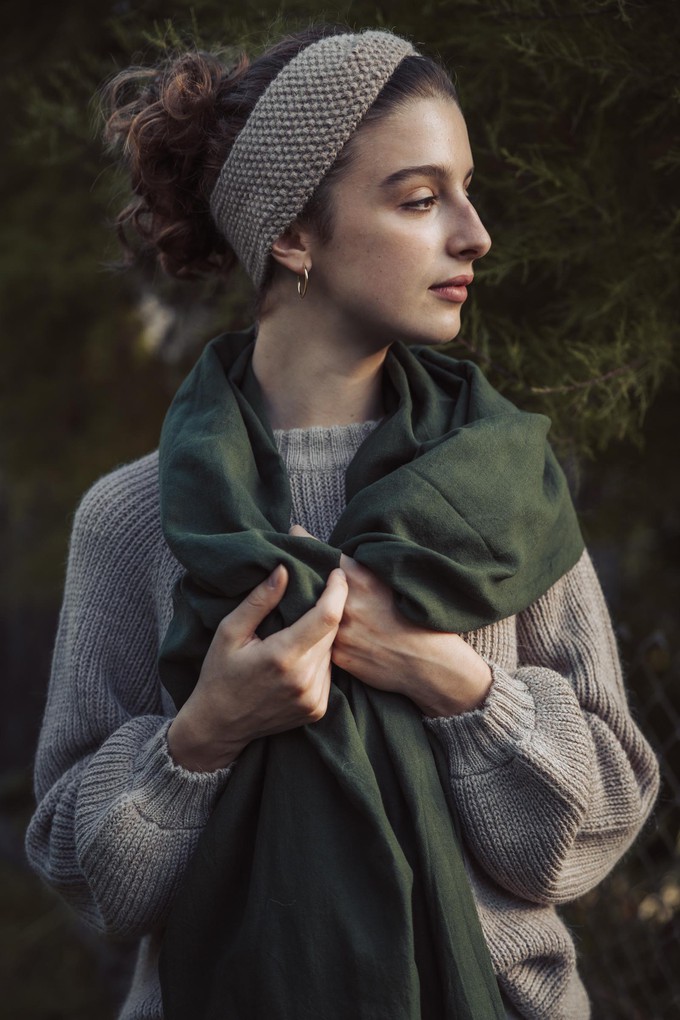 Sanavi Olive Cotton Scarf from Jyoti - Fair Works