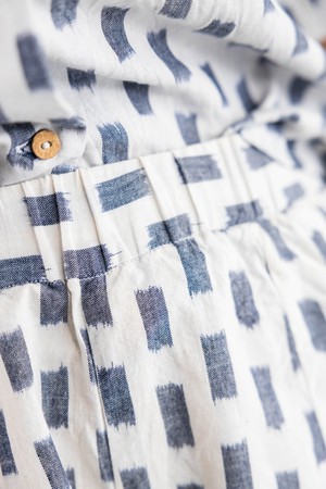 Organic Cotton Shorts Sitara Ikat White from Jyoti - Fair Works