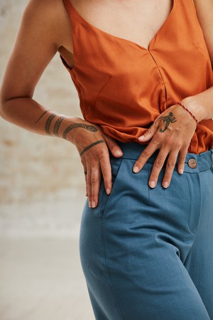 Organic Cotton Culotte Hema Ocean from Jyoti - Fair Works