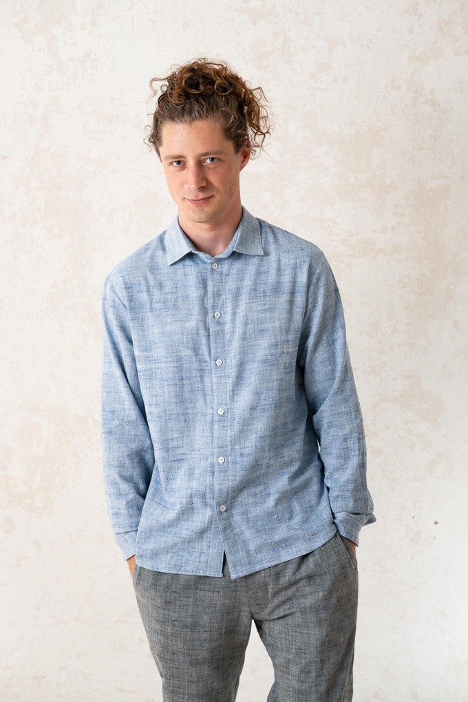 Cotton Slim-Fit Shirt Hilu Light Blue from Jyoti - Fair Works