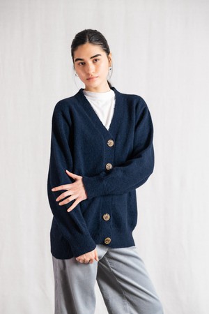 Baby Alpaca Knit Cardigan Iquitos Blue from Jyoti - Fair Works