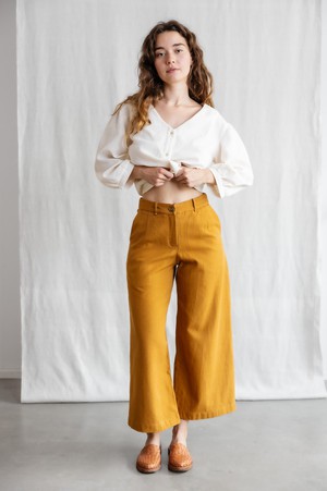 Organic cotton culottes Hemani Curry from Jyoti - Fair Works