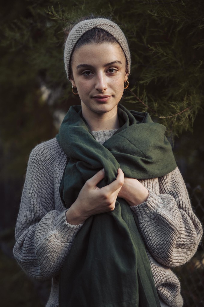 Sanavi Olive Cotton Scarf from Jyoti - Fair Works