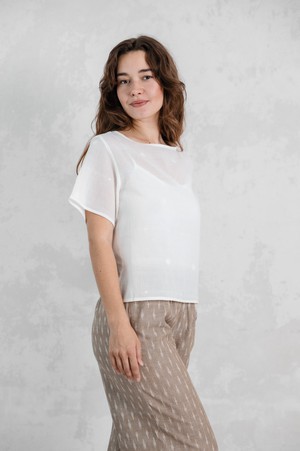 Organic Cotton Shirt Sarala Jamdani from Jyoti - Fair Works