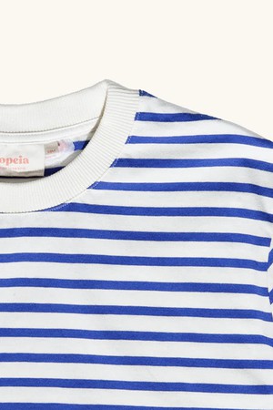 Popeia organic cotton T-shirt stripes blue/white from Jyoti - Fair Works