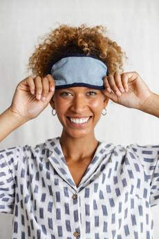 Cotton sleep mask Siwana Blue via Jyoti - Fair Works