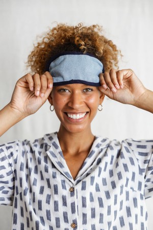 Cotton sleep mask Siwana Blue from Jyoti - Fair Works