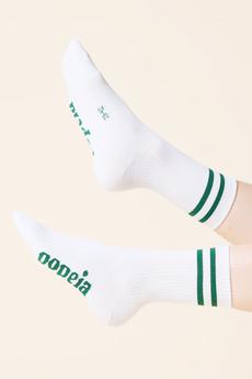 Popeia Organic Cotton Socks The Sporty Green Stripes via Jyoti - Fair Works