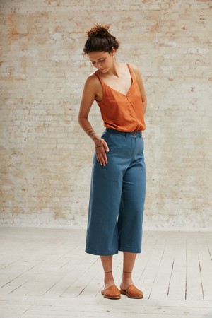 Organic Cotton Culotte Hema Ocean from Jyoti - Fair Works