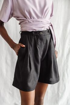 Hemp/Tencel Shorts Kamala Black via Jyoti - Fair Works