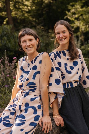Organic Cotton Blouse Risay Print Atlantic from Jyoti - Fair Works
