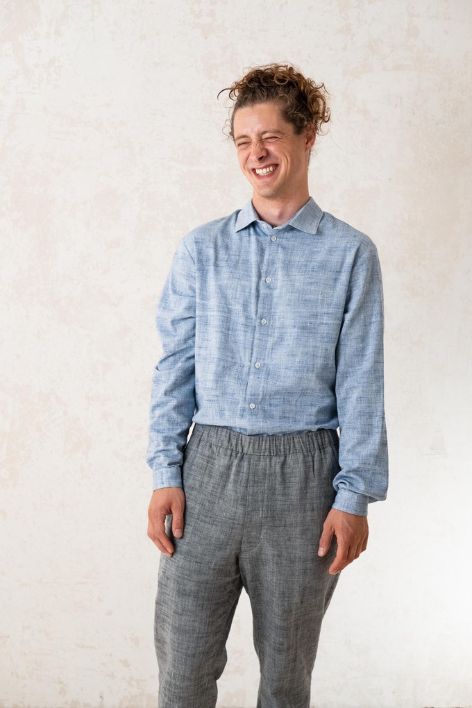 Cotton Slim-Fit Shirt Hilu Light Blue from Jyoti - Fair Works