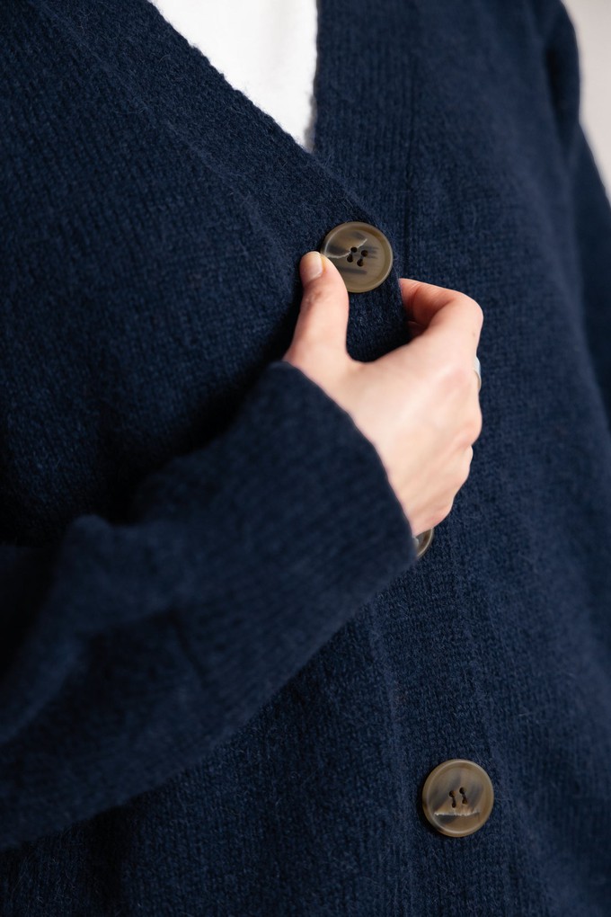 Baby Alpaca Knit Cardigan Iquitos Blue from Jyoti - Fair Works