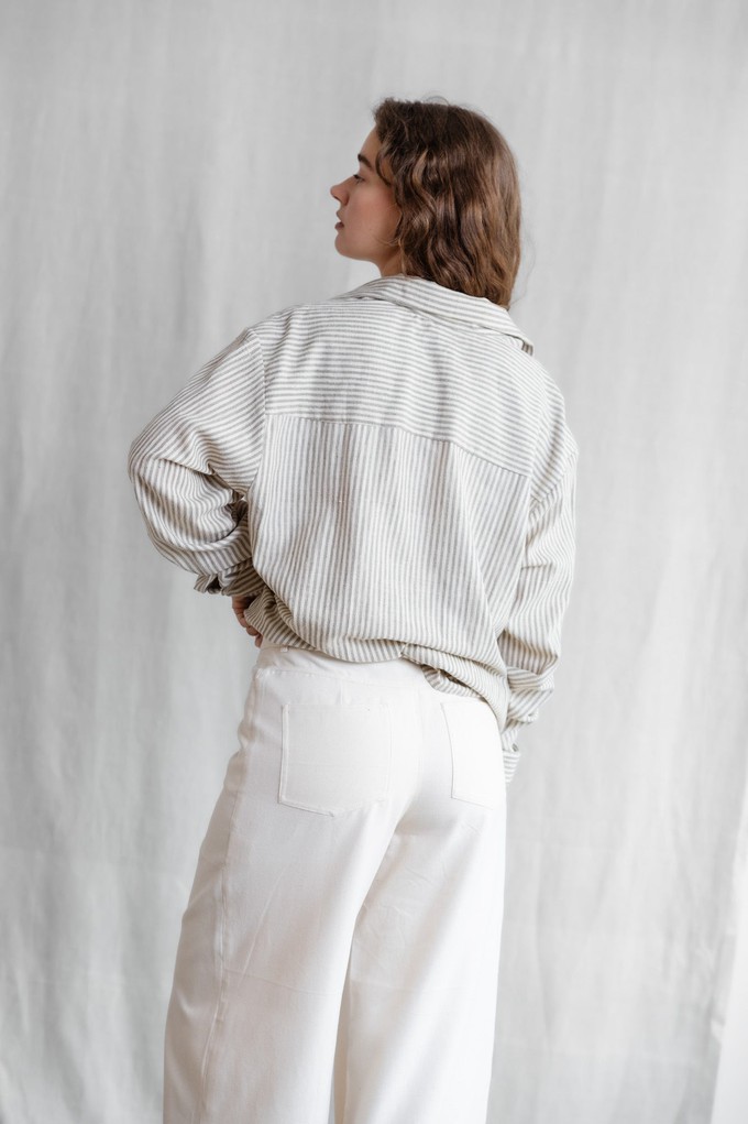Himat Cotton Shirt, Grey and White from Jyoti - Fair Works