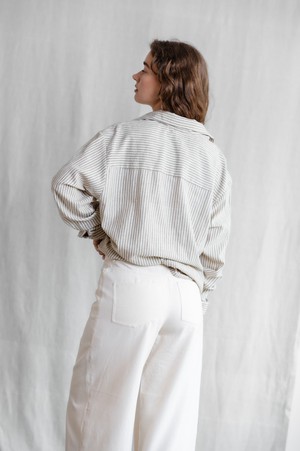 Himat Cotton Shirt, Grey and White from Jyoti - Fair Works