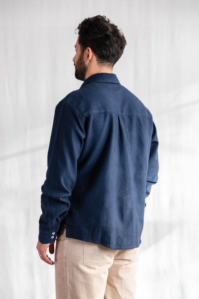 Organic Cotton Flannel Shirt Nakshita Gray-Blue from Jyoti - Fair Works