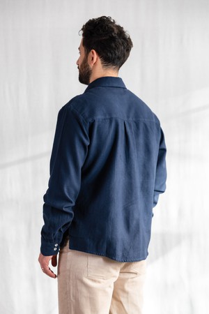 Organic Cotton Flannel Shirt Nakshita Gray-Blue from Jyoti - Fair Works