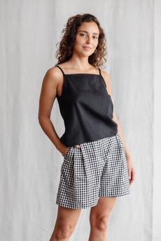 Hemp/Tencel Tank Top Leyla Black via Jyoti - Fair Works